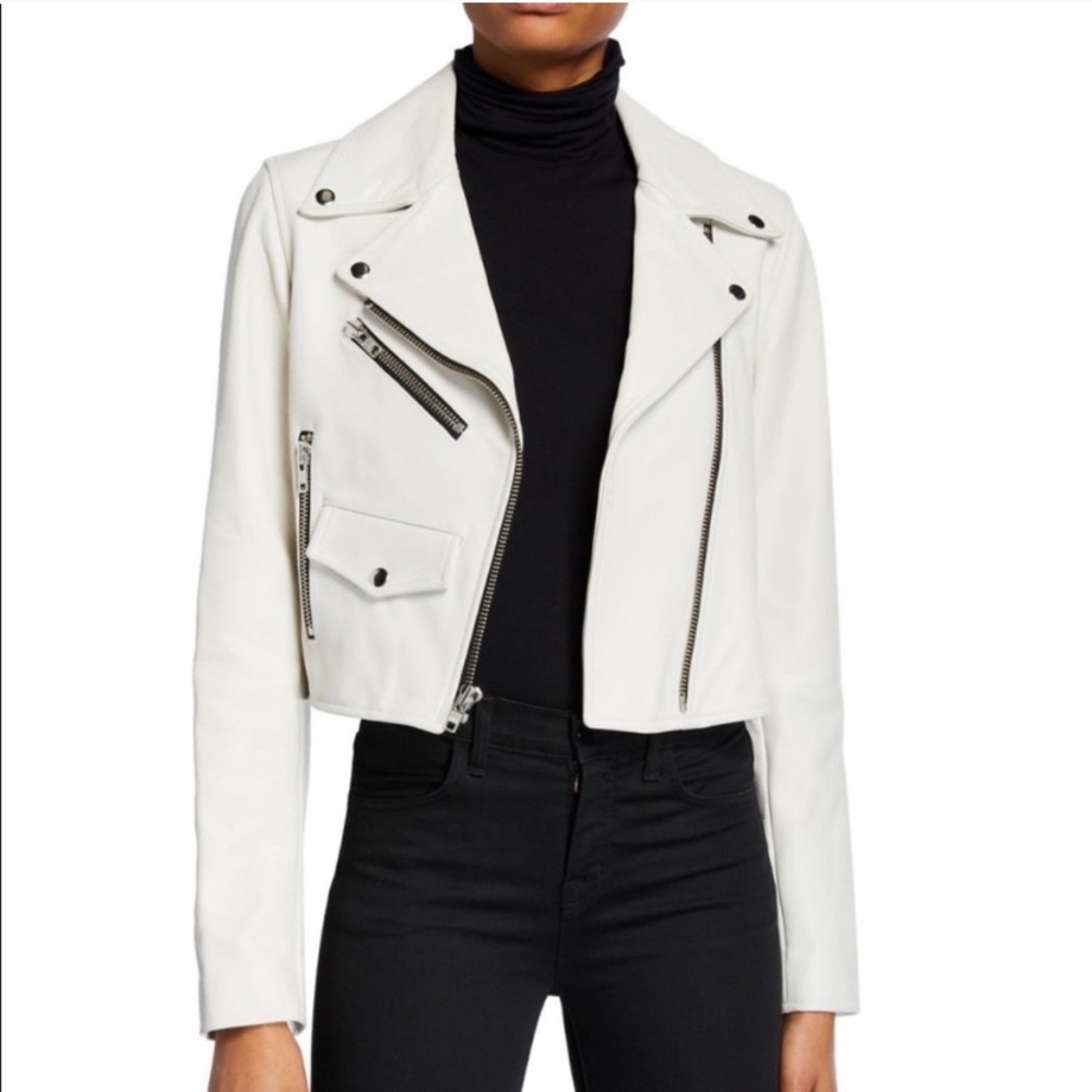 A.L.C Beck Cropped Leather Moto Jacket
